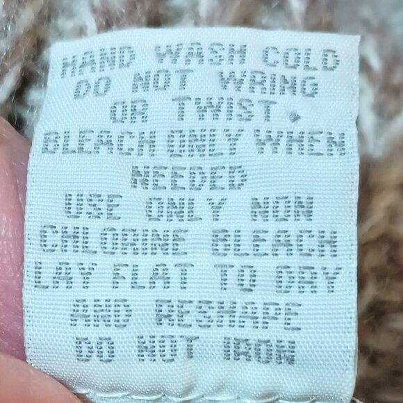 Tan Double Breast Cardigan Sweater L Collared Loose Knit Wool Blend 3/4 Sleeve - Picture 6 of 6